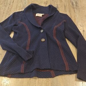 Anthropologie Navy and Burgundy Blazer